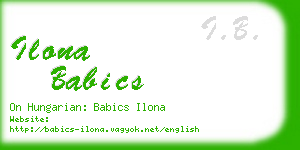 ilona babics business card